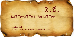 Kürtösi Balázs névjegykártya